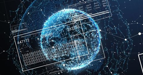 Digital Data Processing Concept with Connected Global Networks - Download Free Stock Images Pikwizard.com