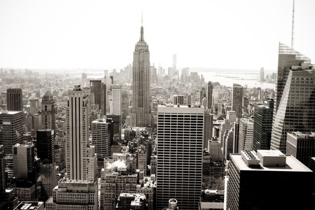 Panoramic View of Manhattan's Iconic Skyline on a Clear Day - Download Free Stock Photos Pikwizard.com