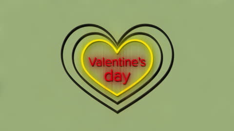 Valentine's Day Heart Animation on Green Background