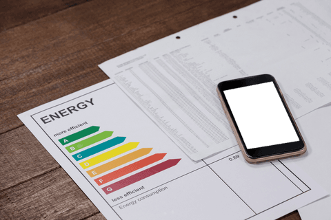 transparent concept of energy efficiency with ratings and smartphone - Download Free Stock Videos Pikwizard.com