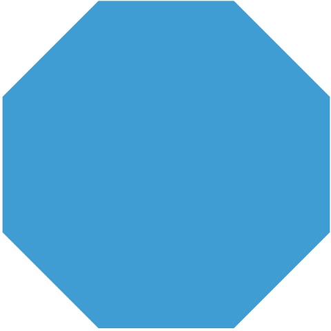 Blue octagon transparent background for design