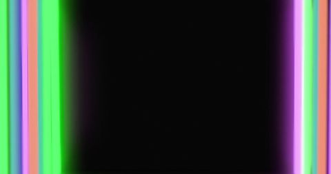Vibrant Neon Light Lines on Black Background