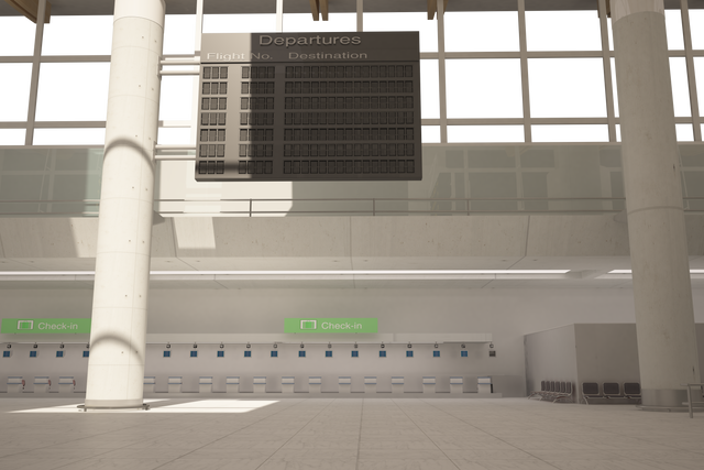 Transparent Modern Airport Terminal With Check-In Desks - Download Free Stock Videos Pikwizard.com