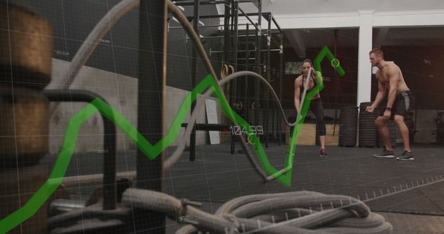 Fitness Training with Performance Analytics and Graphs Overlay - Download Free Stock Images Pikwizard.com