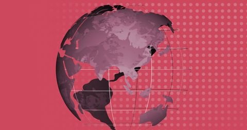 Rotating Globe on Dotted Pink Background - Download Free Stock Images Pikwizard.com