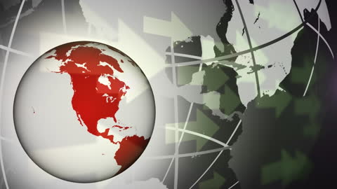 Global Network with Arrows and Shapes Digital Graphic