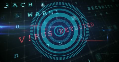 Cyber Security Warning with Digital Virus Detection Diagram - Download Free Stock Images Pikwizard.com