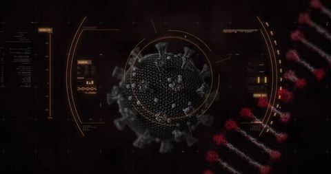 digital visualization of coronavirus with futuristic interface - Download Free Stock Images Pikwizard.com