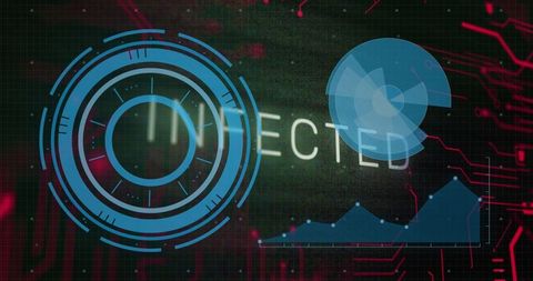 Futuristic Blue HUD Element with Infected Notification - Download Free Stock Images Pikwizard.com