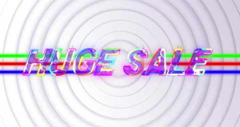 Futuristic Vibrant Huge Sale Text on Abstract Background
