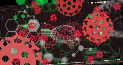 Digital COVID-19 Virus Animation on Dark Background - Download Free Stock Images Pikwizard.com