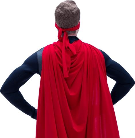 back view of man wearing red cape and hood, transparent image - Download Free Stock Videos Pikwizard.com
