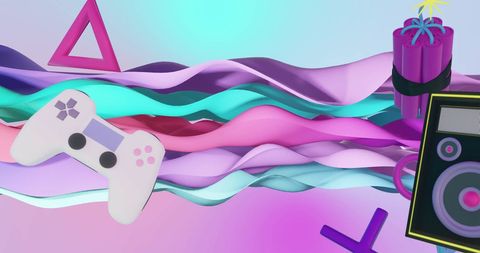 Abstract Digital Gaming Concept with Colorful Elements