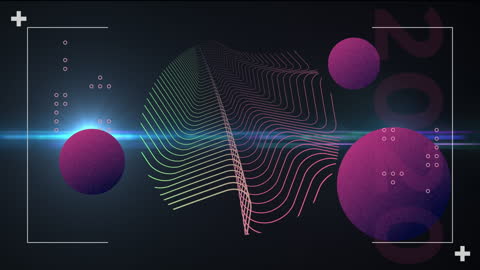 Futuristic Abstract Shapes and Light Trails Design