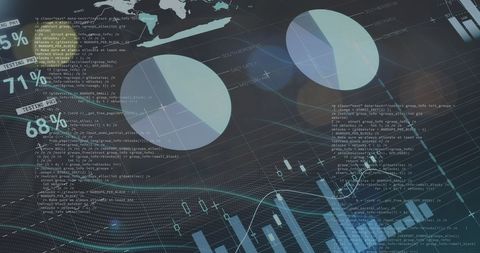 Digital Data Visualization with Code and Analytical Charts - Download Free Stock Images Pikwizard.com