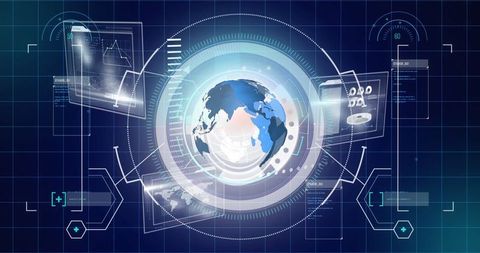 Digital Globe with Data Interfaces for Global Technology Solutions