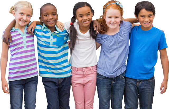 Diverse Group of Happy Elementary Students Posing Smiling with Transparent Background - Download Free Stock Videos Pikwizard.com