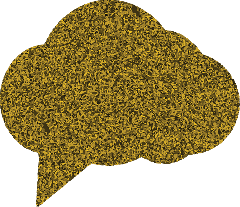 Leaf-filled speech bubble with transparent background