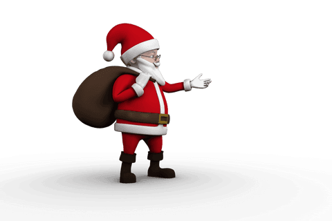 Santa Claus Holding Sack Gesture Transparent Background