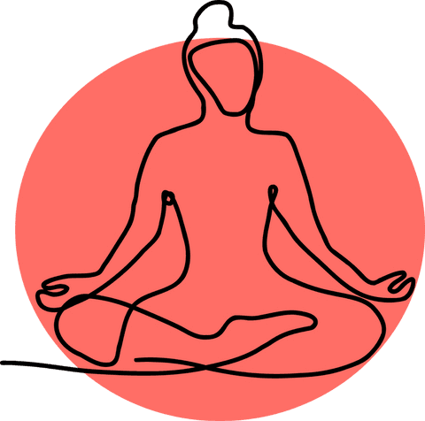 continuous line meditation pose over coral transparent background - Download Free Stock Videos Pikwizard.com