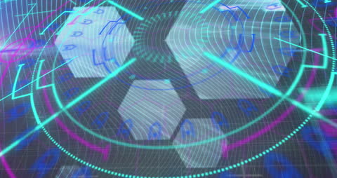 Futuristic Data Processing with Abstract Digital Interface