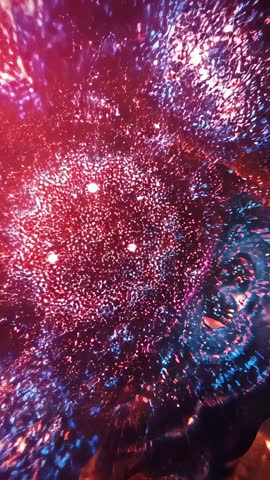 Vertical Mandala Projection Video Casting Pulsing Magenta Cyan Kaleidoscopic Ceiling Light