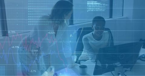 Diverse Business Team Analyzing Financial Data on Computer Screens - Download Free Stock Images Pikwizard.com