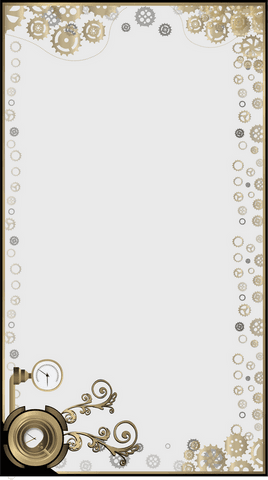 Steampunk gear frame with transparent background