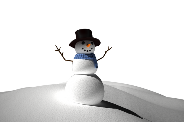 Digital PNG Illustration of Snowman with Scarf on Transparent Background - Download Free Stock Videos Pikwizard.com