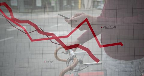 Financial analysis concept with smartphone usage