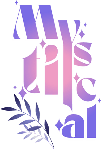 Mystical typography with pink purple gradient on transparent
