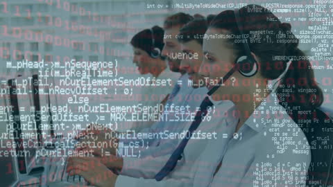 Digital Data Overlay on Business Office Scene