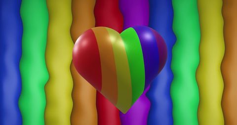 Vivid Rainbow Heart and Stripes Symbolizing LGBTQ Pride - Download Free Stock Images Pikwizard.com