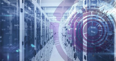 Futuristic Digital Security in Data Center Network Server Room - Download Free Stock Images Pikwizard.com