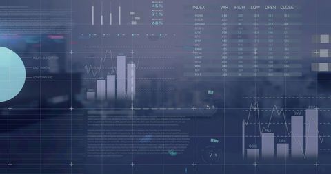 Digital Financial Data Interface on Virtual Screen - Download Free Stock Images Pikwizard.com