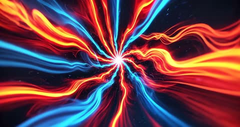 Dynamic Energy Streams: Red and Blue Vortex in Motion