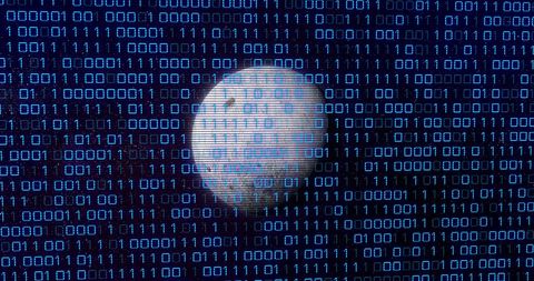 Binary Code Overlaying Moon-like Planet Concept - Download Free Stock Images Pikwizard.com