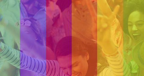 Joyful LGBTQ Community Celebrating Diversity with Colors