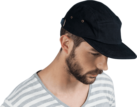 man wearing black hat in neutral striped shirt transparent background - Download Free Stock Videos Pikwizard.com