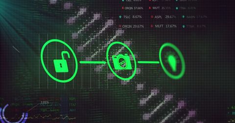 Cybersecurity and Data Protection Concept with Digital Lock Icons - Download Free Stock Images Pikwizard.com