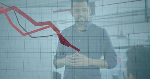 Business Professional Presenting Financial Decline