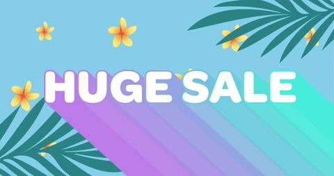 Huge Sale Bright Floral Retro Design Promotion - Download Free Stock Images Pikwizard.com