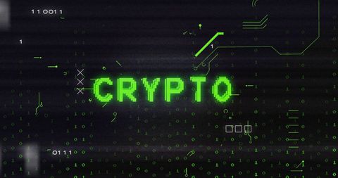 Glitch Effect Crypto Text with Binary Codes - Download Free Stock Images Pikwizard.com