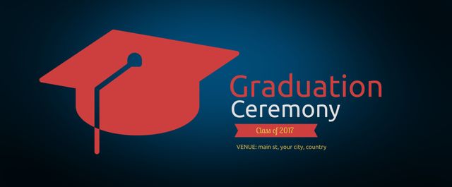 Graduation Ceremony Invitation Design with Cap Icon - Download Free Stock Templates Pikwizard.com