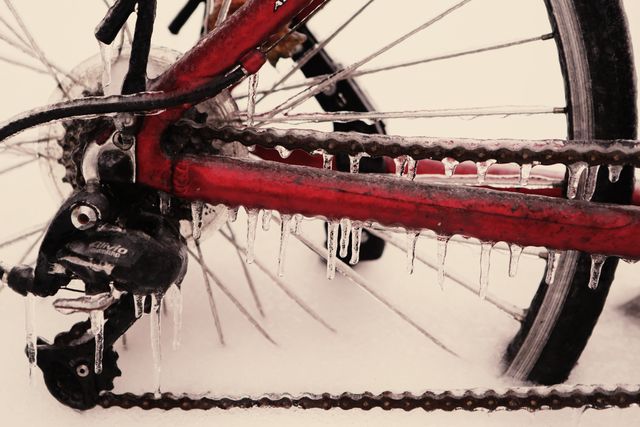 Bicycle Covered in Ice during Winter Freeze - Download Free Stock Photos Pikwizard.com