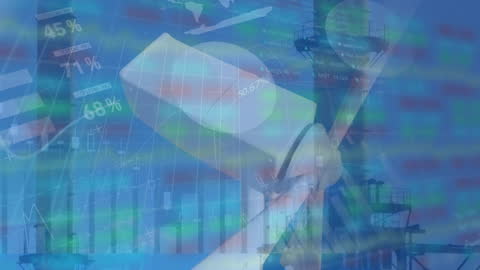 Digital Financial Data Overlaying Wind Turbine