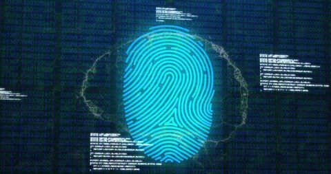 Digital Fingerprint and Binary Code Cybersecurity Concept - Download Free Stock Images Pikwizard.com