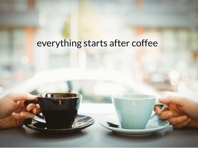 Close-up image showing two hands holding coffee cups with an inspirational message in the background, promoting morning rituals, coffee culture, connection, and relaxation. This can be used for social media campaigns, coffee shop promotions, and motivational blogs.