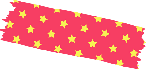 Starry Yellow on Torn Red Tape Visual Element Transparent Background