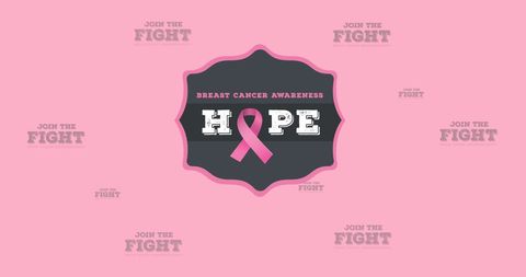 Breast Cancer Awareness Poster with Hope Ribbon Icon - Download Free Stock Images Pikwizard.com